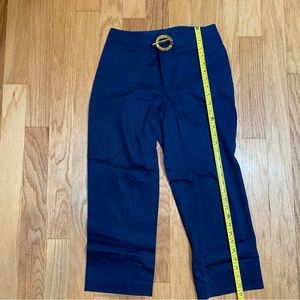 Lauren Ralph Lauren Petite Navy Capris with Gold Buckle